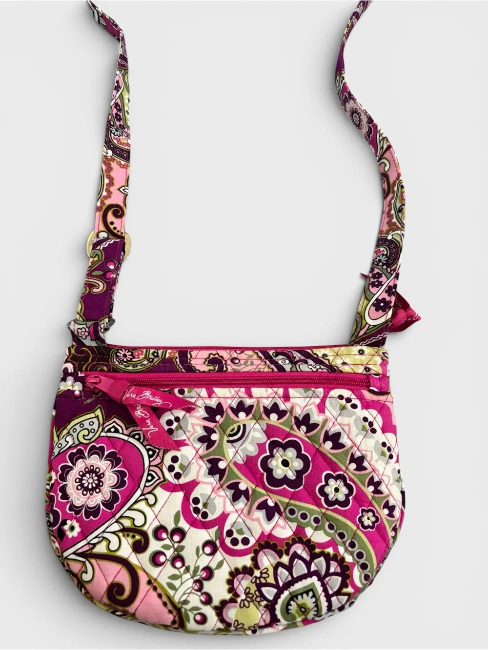 Vera Bradley Hot Pink Paisley Quilted Crossbody Bag